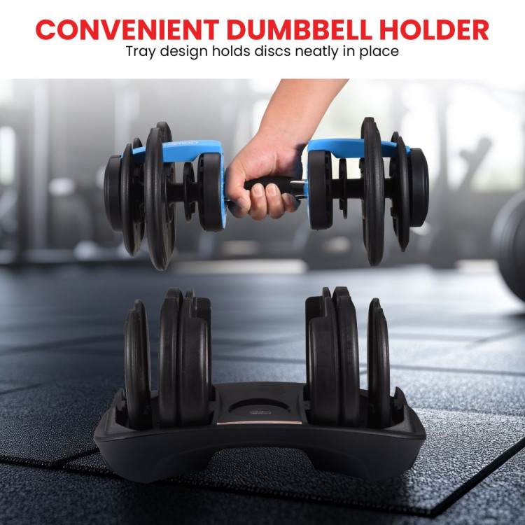 Powertrain 48kg Blue Adjustable Dumbbell Home Gym Weights image 6