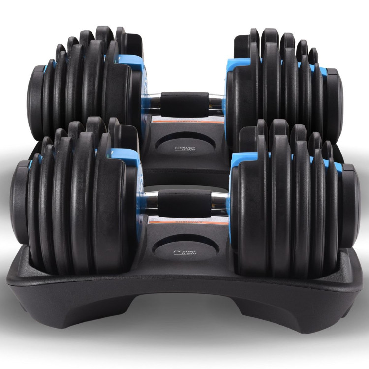 Powertrain 48kg Blue Adjustable Dumbbell Home Gym Weights image 8