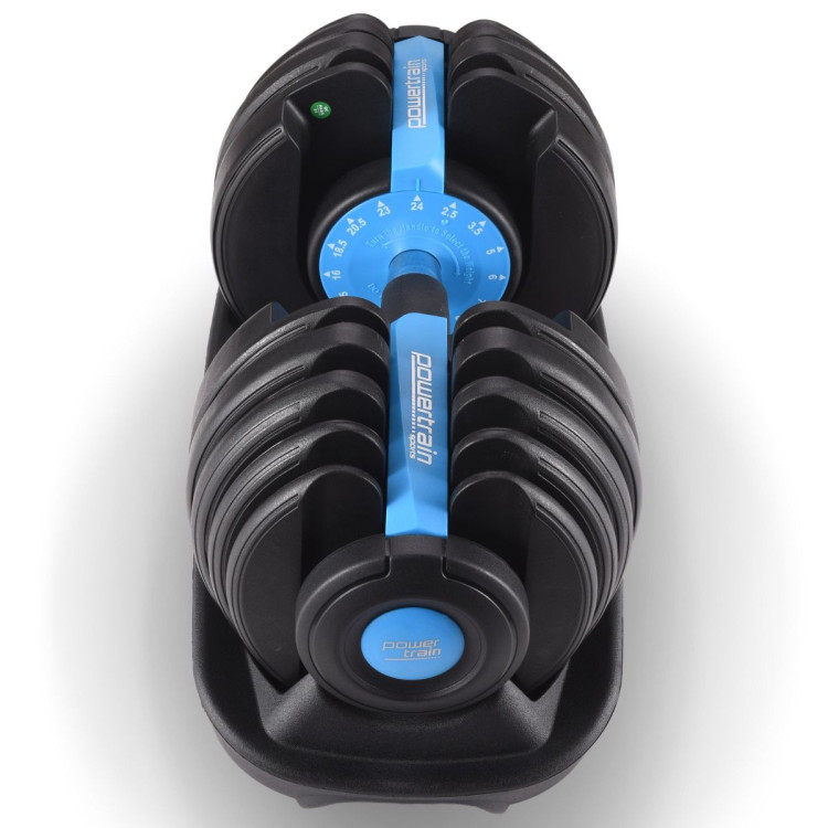 Powertrain 24kg Blue Adjustable Dumbbell Home Gym Weights image 11