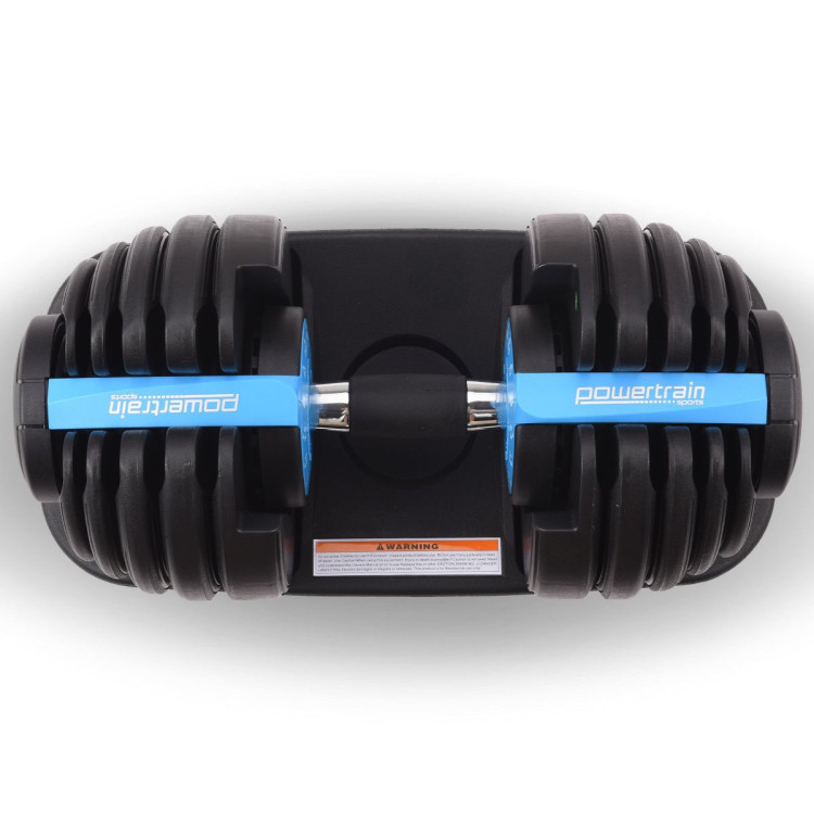 Powertrain 24kg Blue Adjustable Dumbbell Home Gym Weights image 12