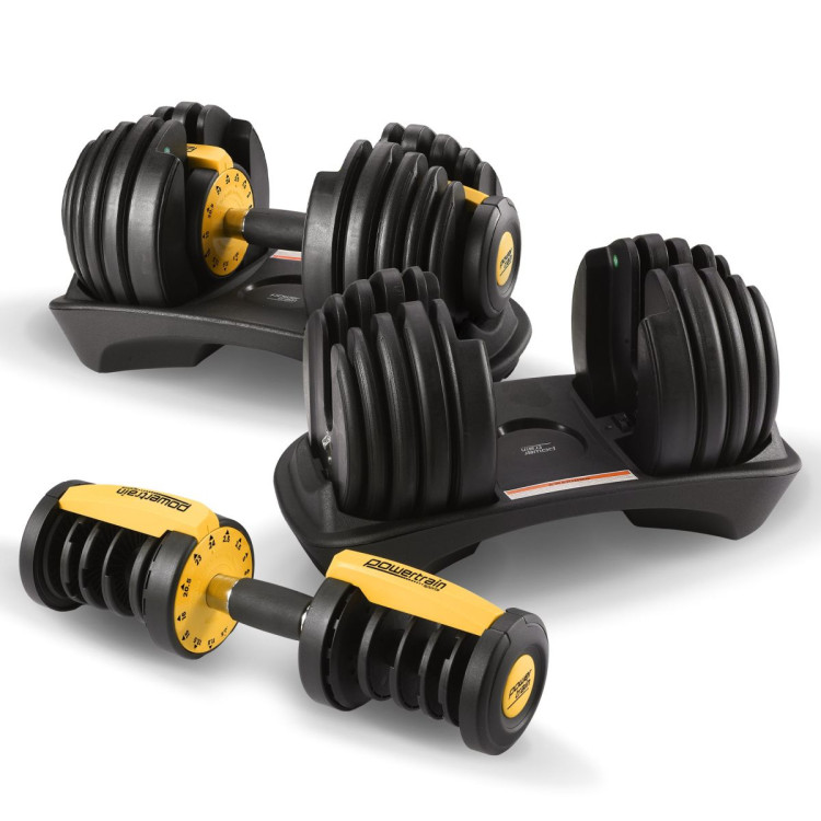 Powertrain 48kg Gold Adjustable Dumbbell Home Gym Weights image 9