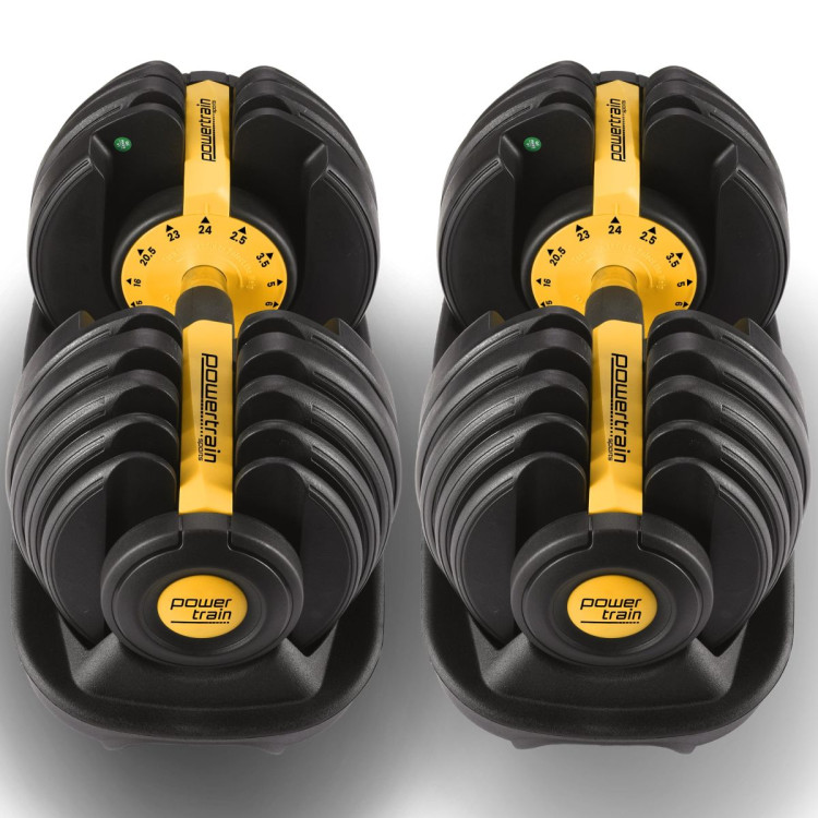 Powertrain 48kg Gold Adjustable Dumbbell Home Gym Weights image 10