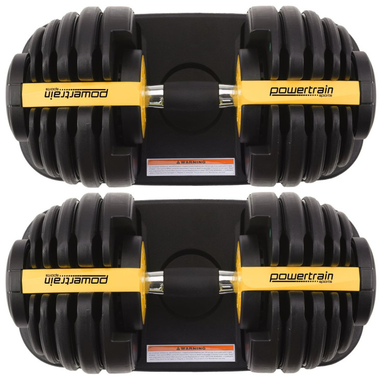Powertrain 48kg Gold Adjustable Dumbbell Home Gym Weights image 11
