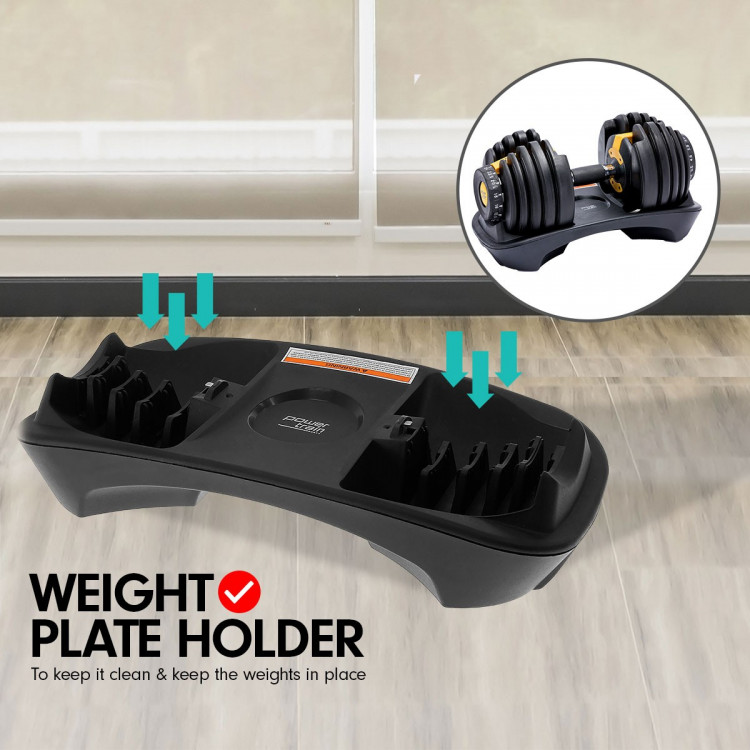 48kg Powertrain Adjustable Dumbbell Home Gym Set Gold image 5