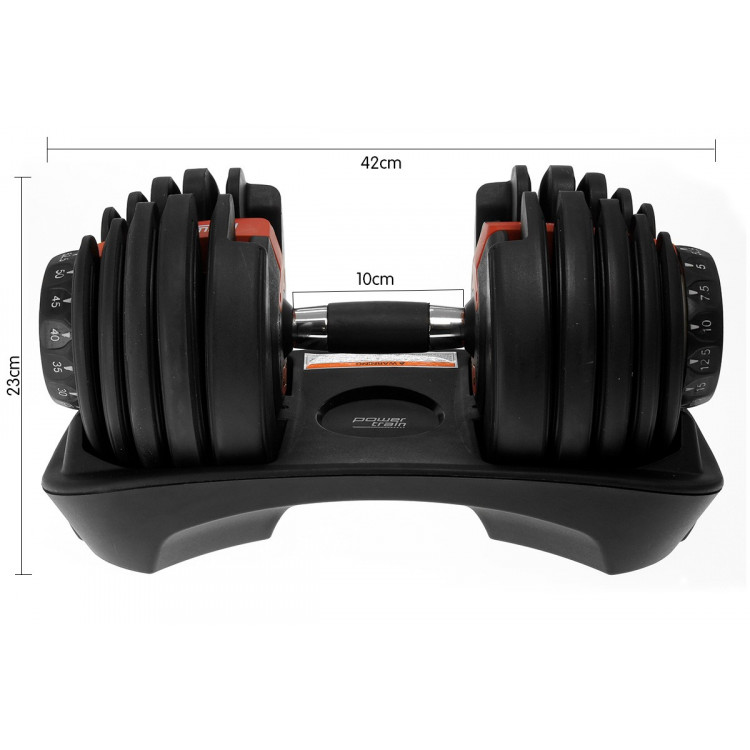 Pair Powertrain Adjustable Dumbbell Set with Stand - 24kg (ea) image 13