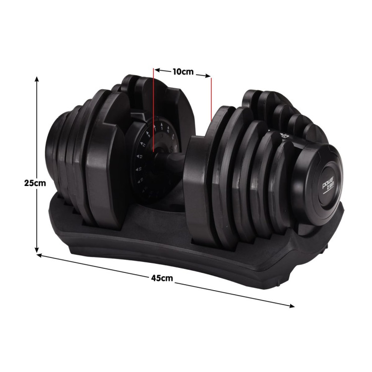 Powertrain 80kg Adjustable Dumbbell Home Gym Weights with Stand image 4