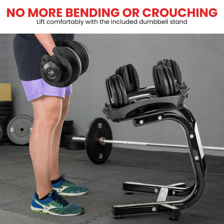 Powertrain 80kg Adjustable Dumbbell Home Gym Weights with Stand image 6