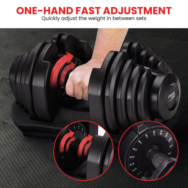 Powertrain 80kg Adjustable Dumbbell Home Gym Weights with Stand image 7