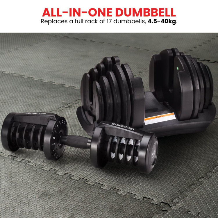 Powertrain 80kg Adjustable Dumbbell Home Gym Weights with Stand image 8
