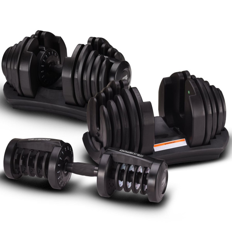 Powertrain 80kg Adjustable Dumbbell Home Gym Weights with Stand image 12