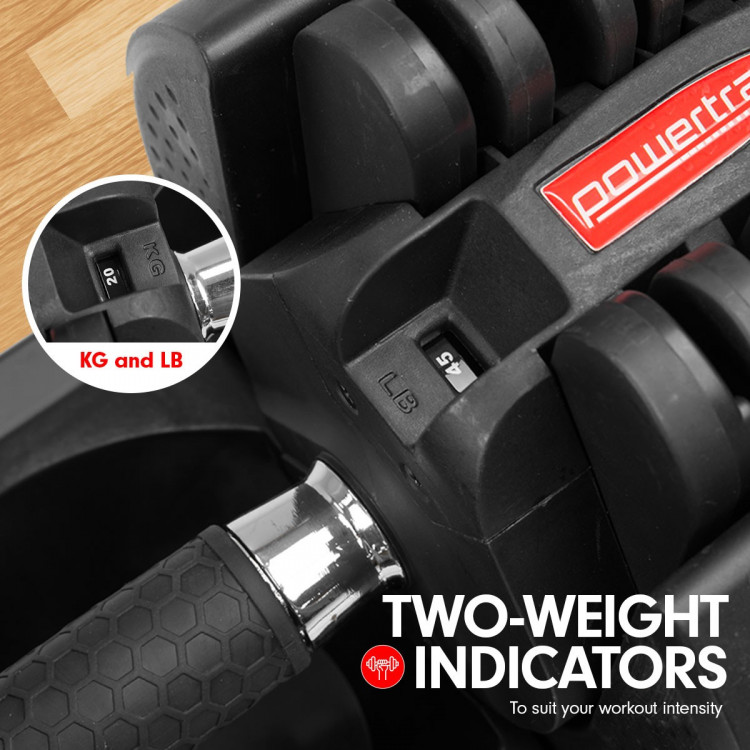 20kg Powertrain Adjustable Home Gym Dumbbell image 3