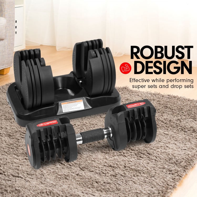 20kg Powertrain Adjustable Home Gym Dumbbell image 5