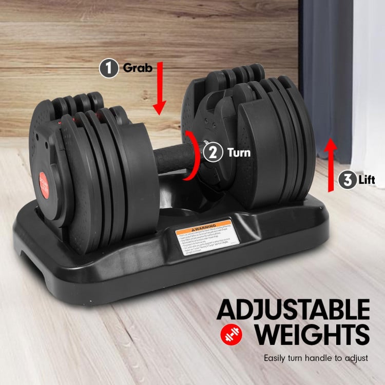 2x 20kg Powertrain Adjustable Home Gym Dumbbells image 8