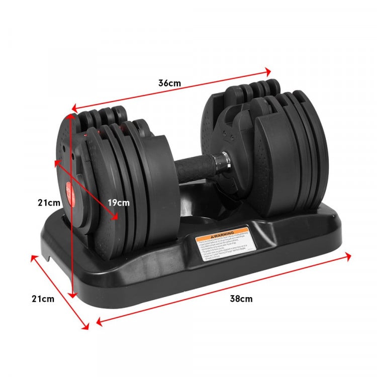 2x 20kg Powertrain Adjustable Home Gym Dumbbells image 9