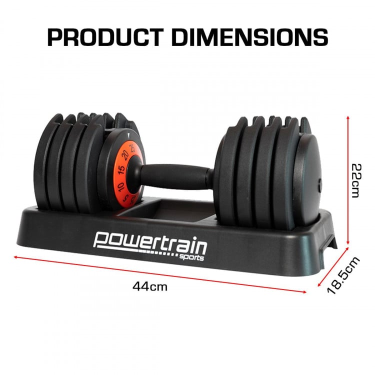 Powertrain GEN2 Pro Adjustable Dumbbell Weights- 25kg image 9