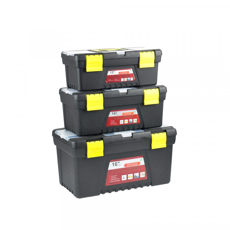 3-piece Tool Box Set With Organiser Trays image 2