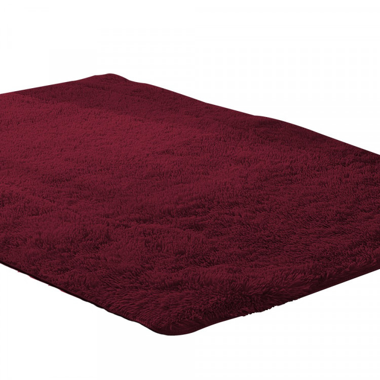 New Designer Shag Shaggy Floor Confetti Rug Burgundy 200x230cm image 3