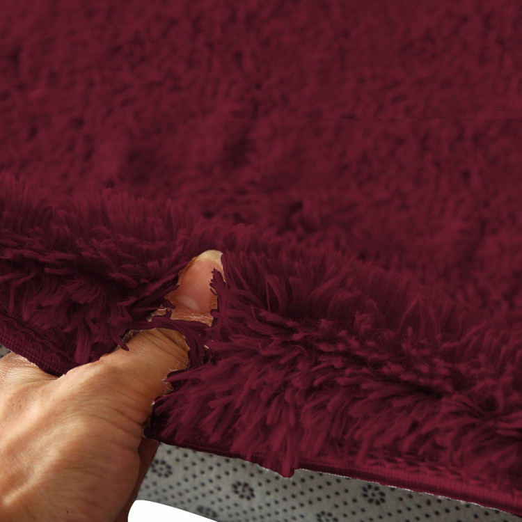 New Designer Shag Shaggy Floor Confetti Rug Burgundy 200x230cm image 5