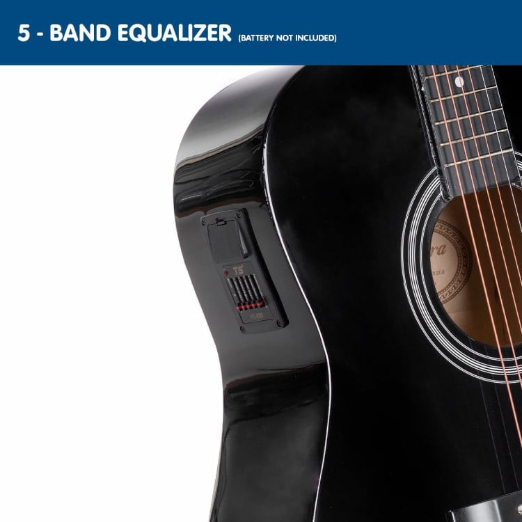 Karrera Electronic Acoustic Guitar 41in  - Black image 5