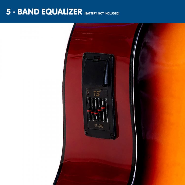 Karrera Electronic Acoustic Guitar 41in  - Sunburst image 5