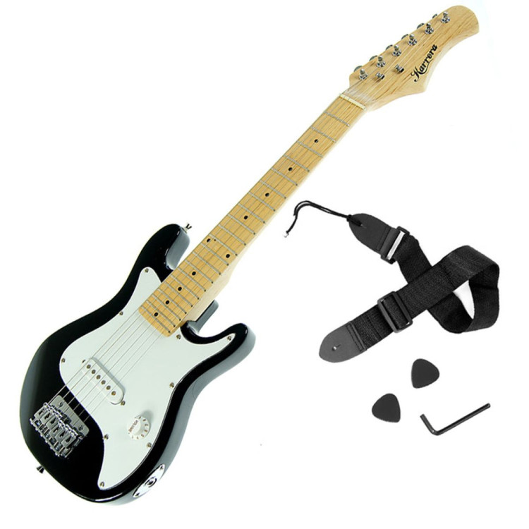 Karrera Kids Electric Guitar Junior Beginner Double Cutaway Scaled-Down Instrument for Children - Black image 5