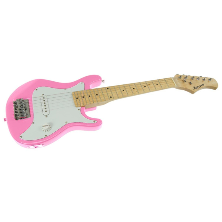 Karrera Kids Electric Guitar Junior Beginner Double Cutaway Scaled-Down Instrument for Children - Pink image 6