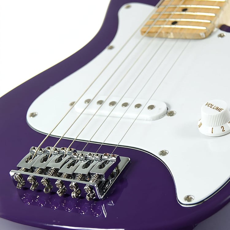 Karrera Kids Electric Guitar Junior Beginner Double Cutaway Scaled-Down Instrument for Children - Purple image 6