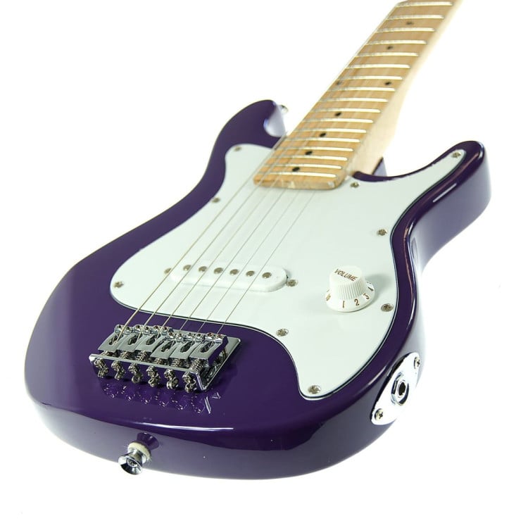 Karrera Kids Electric Guitar Junior Beginner Double Cutaway Scaled-Down Instrument for Children - Purple image 4