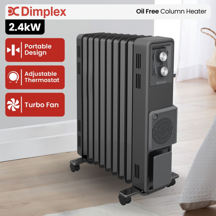 Dimplex Oil Free 2.4kW Column Heater w/ Thermostat and Turbo Fan in Black image 9