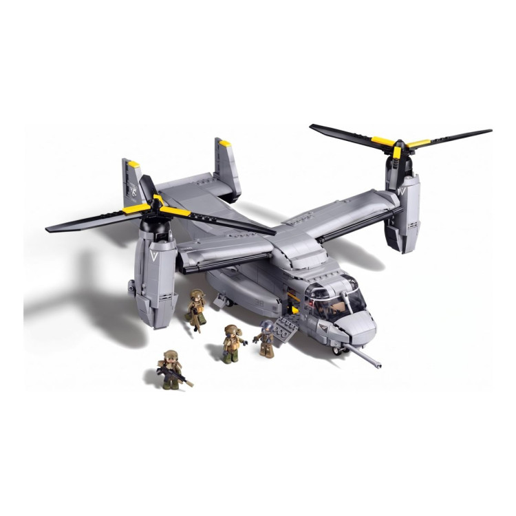 Sluban B1537 Model Kit 1:44 MV-22 Osprey Tiltrotor Helicopter Plane Military Air Force Building Blocks DIY Set Toy