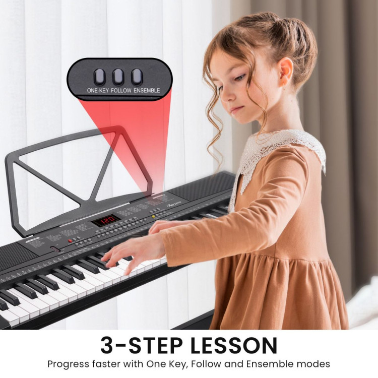 Karrera 61-Key Electronic Piano Keyboard 75cm with Stand - Black image 7