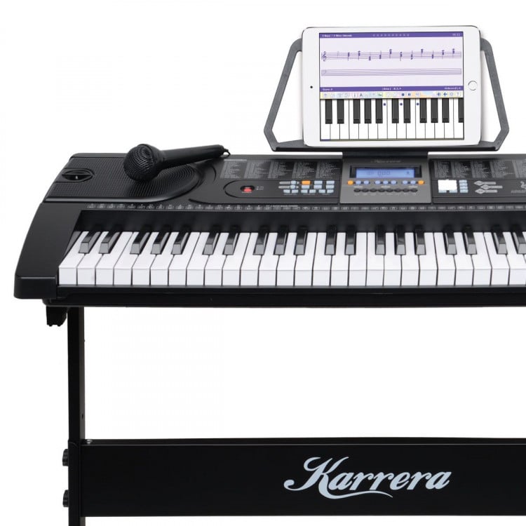Karrera 61 Keys Electronic Keyboard Piano with Stand - Black image 8