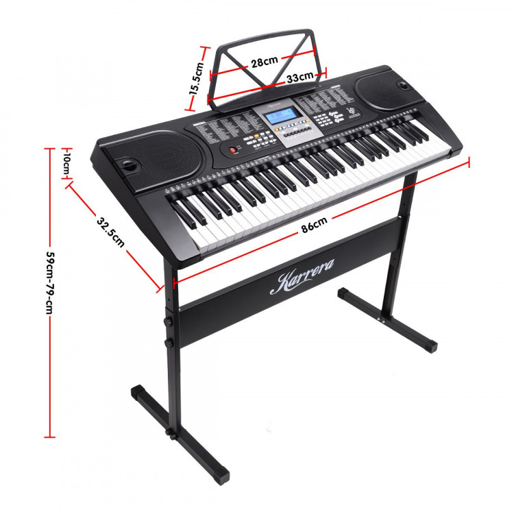 Karrera 61 Keys Electronic Keyboard Piano with Stand - Black image 10