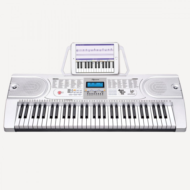 Karrera 61 Keys Electronic Keyboard Piano with Stand - Silver image 3