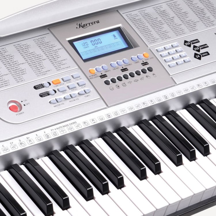 Karrera 61 Keys Electronic Keyboard Piano with Stand - Silver image 6