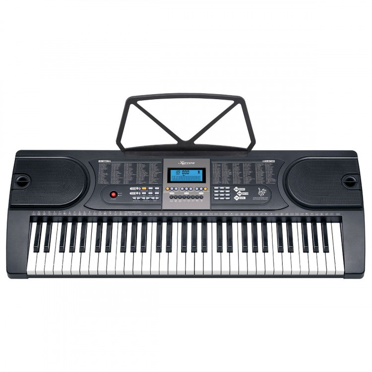 Karrera 61 Keys Electronic LED Keyboard Piano with Stand - Black image 4