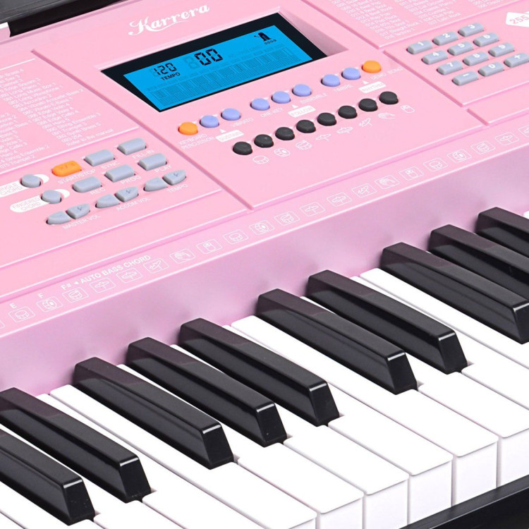 Karrera 61 Keys Electronic Keyboard Piano Music with Stand - Pink image 10