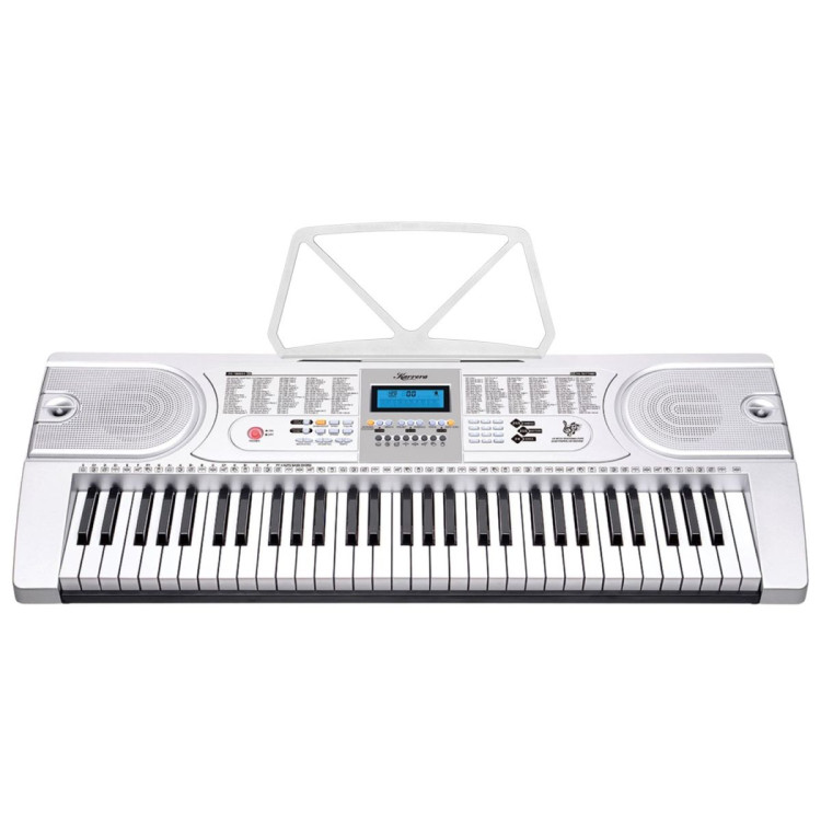 Karrera 61 Keys Electronic LED Keyboard Piano with Stand - Silver image 6