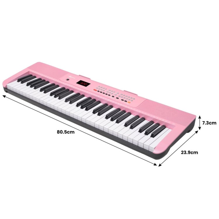 Karrera 61-Key Electronic Piano Keyboard with LED and Folding Stand in Pink CHJ-SD1 image 4