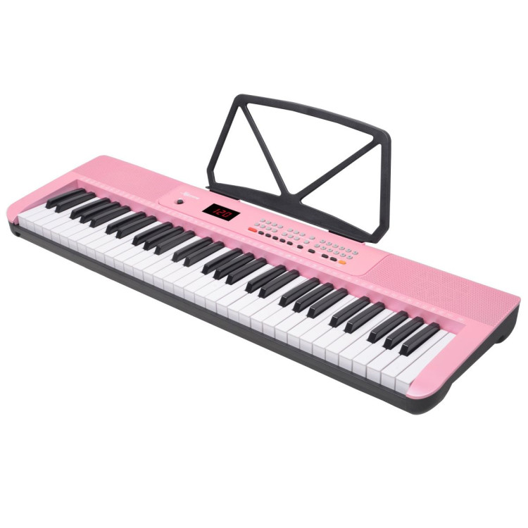 Karrera 61-Key Electronic Piano Keyboard with LED and Folding Stand in Pink CHJ-SD1 image 6