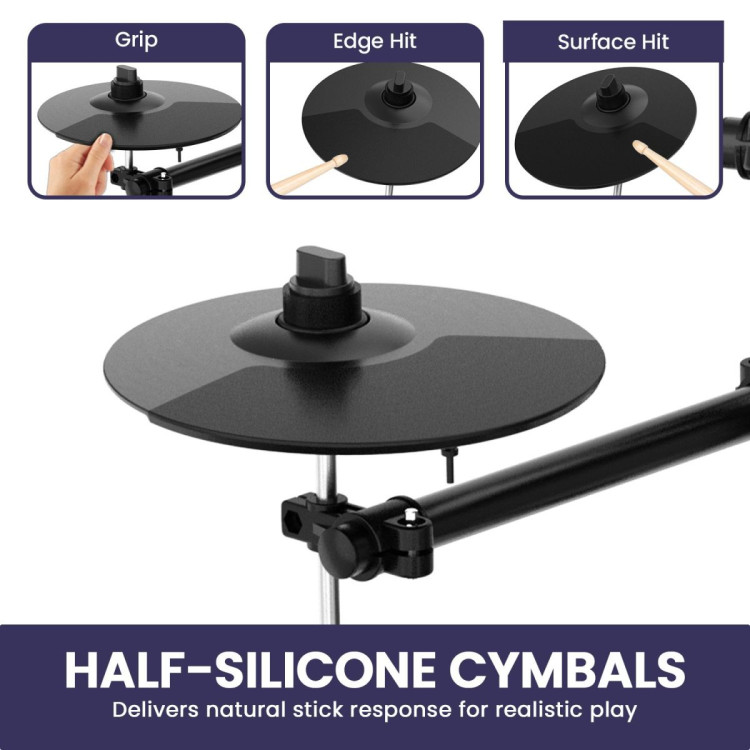 Karrera 18S Electronic Drum Kit Quiet Mesh Pads 8 Dual-Trigger Snare Bluetooth 300+ Sounds image 12