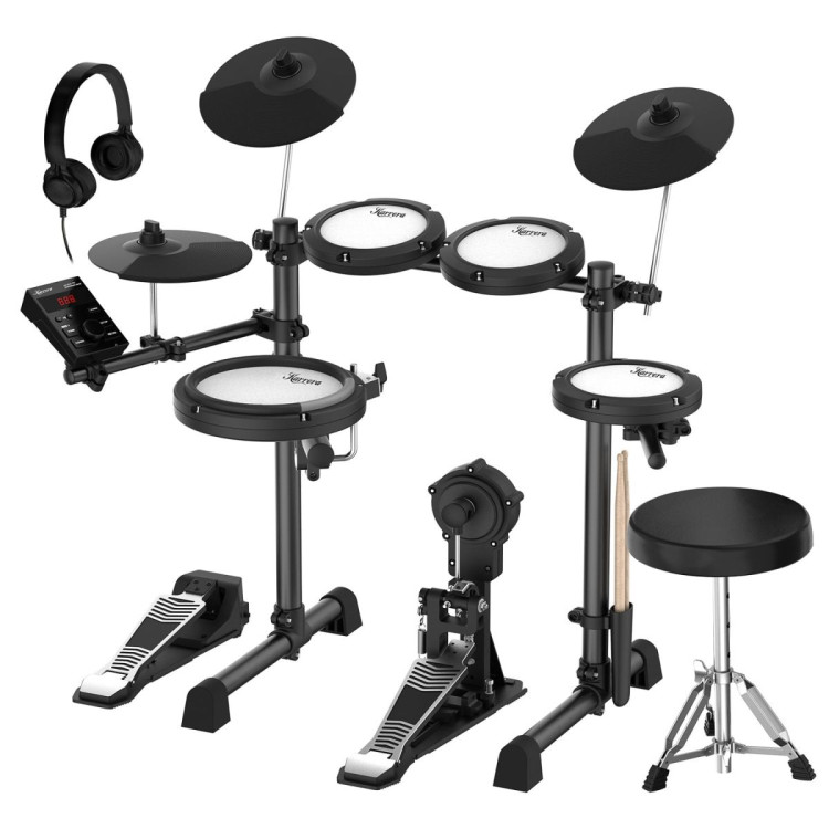 Karrera 18S Electronic Drum Kit with Mesh Pads 8in Bluetooth USB/MIDI Drum Coach Metronome  Kick Pedal & Choke Cymbals image 6