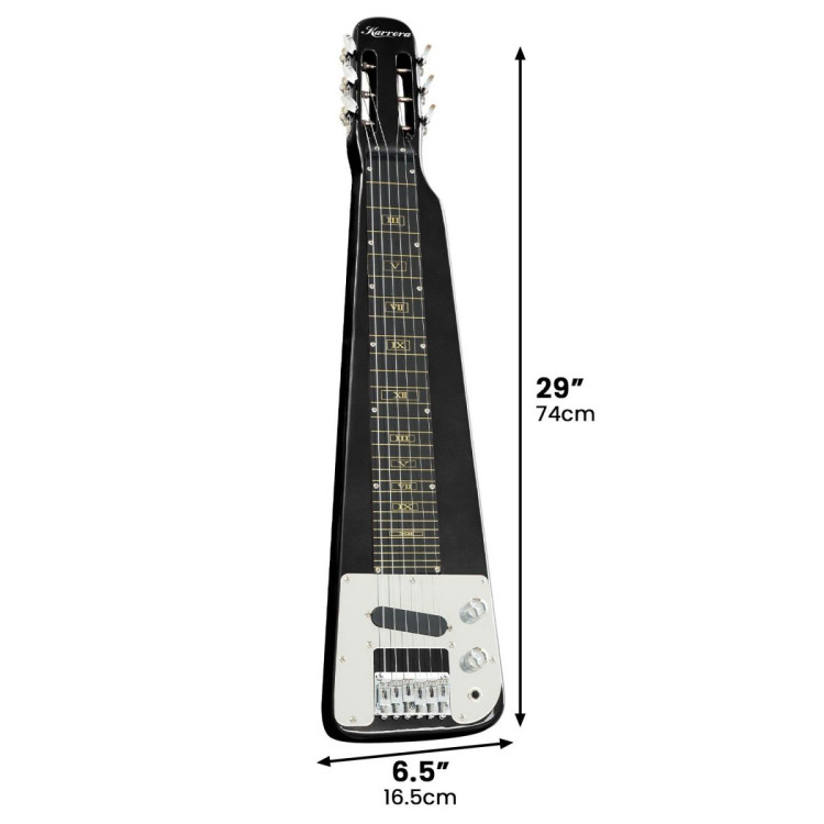 Karrera 29in 6-String Lap Steel Hawaiian Guitar - Black image 4