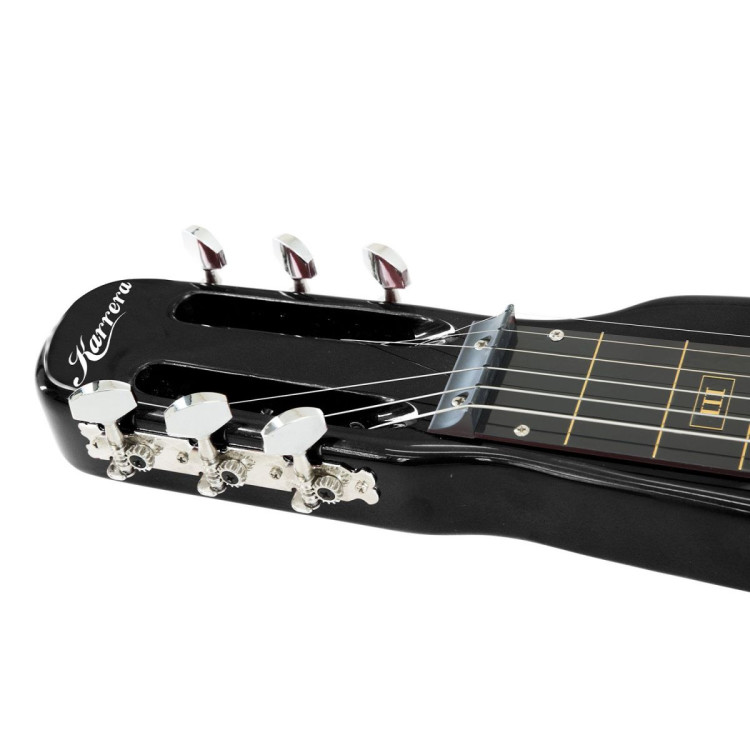 Karrera 29in 6-String Lap Steel Hawaiian Guitar - Black image 5