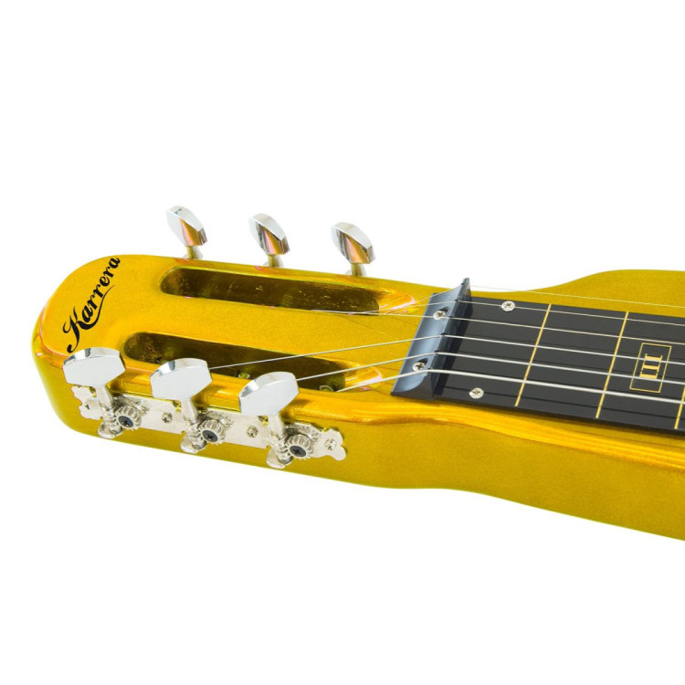 Karrera 29in 6-String Lap Steel Hawaiian Guitar - Metallic Gold image 5