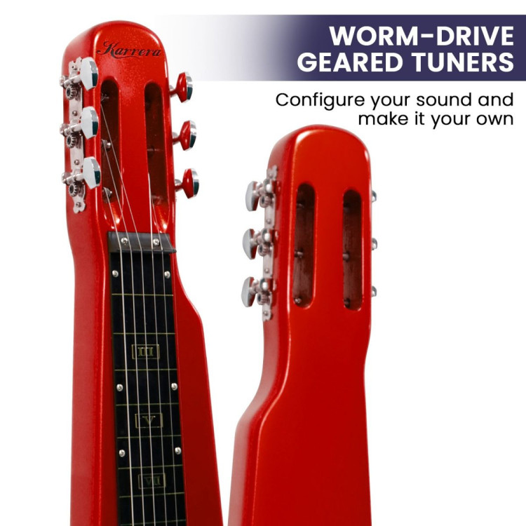 Karrera 6-String Steel Lap Guitar - Metallic Red image 7