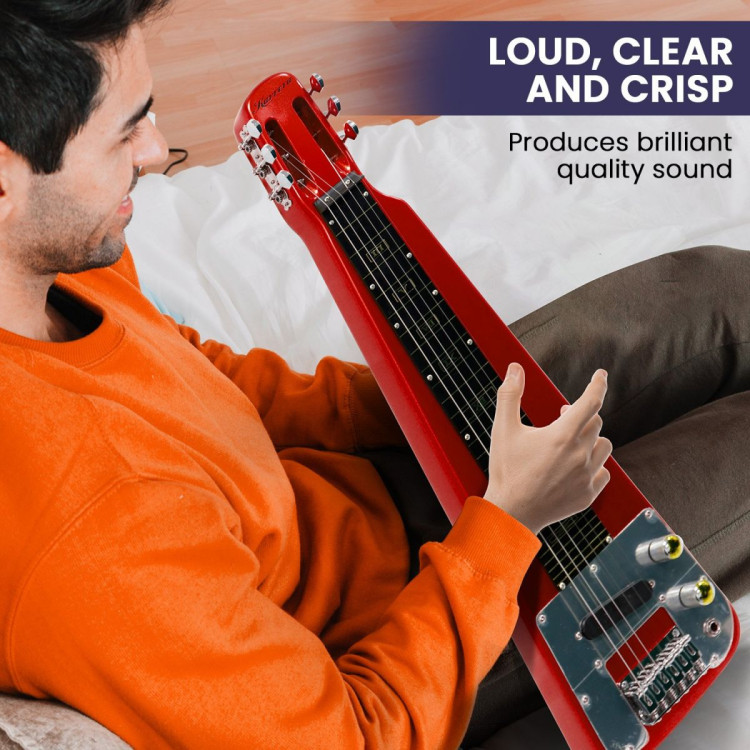Karrera 6-String Steel Lap Guitar - Metallic Red image 8