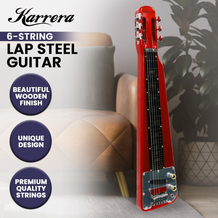 Karrera 6-String Steel Lap Guitar - Metallic Red image 10