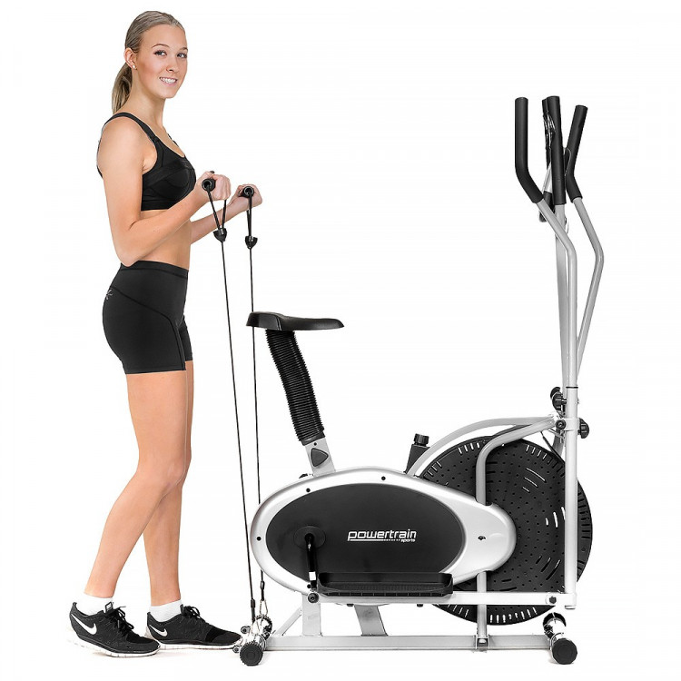 2-in-1 Elliptical cross trainer and exercise bike with resistance bands image 5