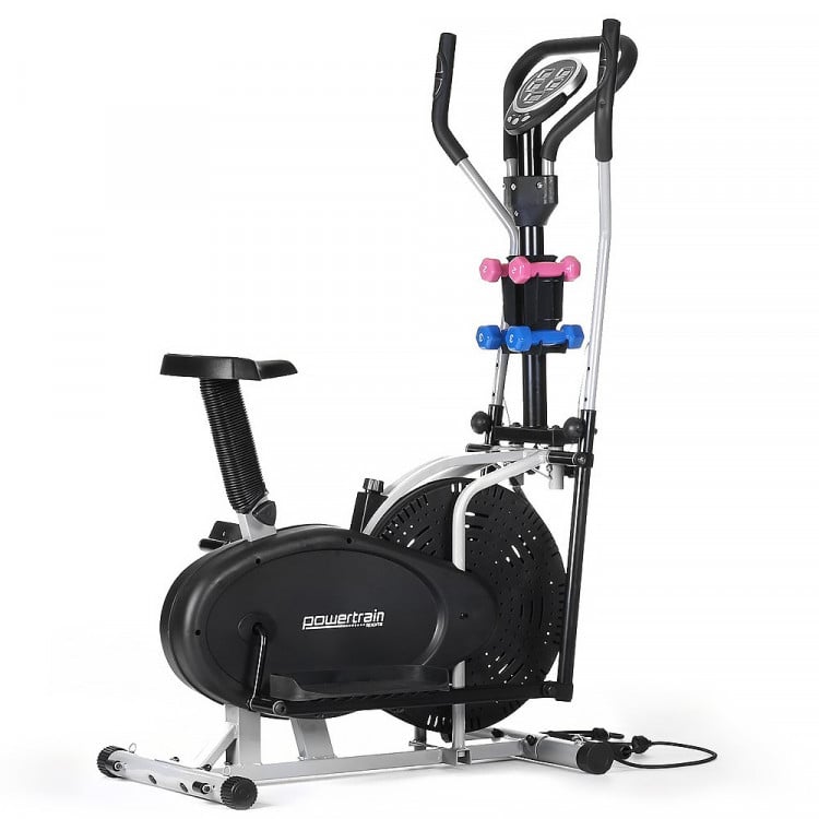 Elliptical cross trainer and exercise bike with weights and resistance bands image 2